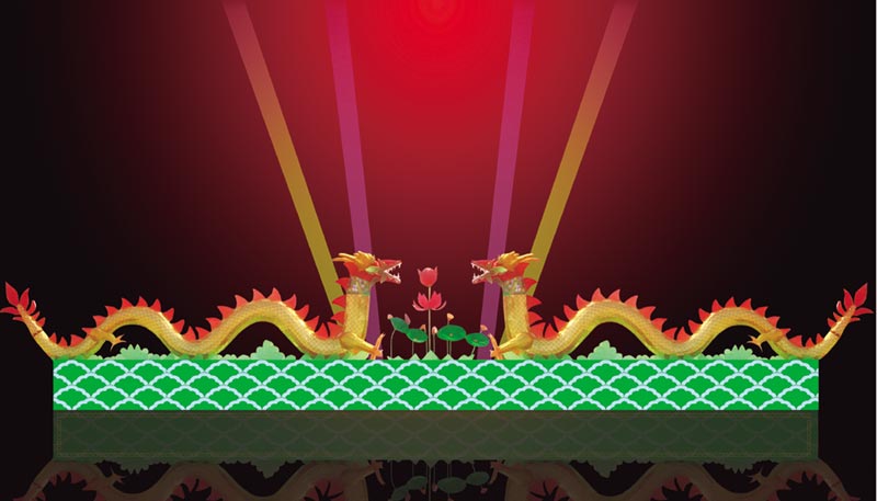 47号电动二龙戏珠长15.5米高3.3米